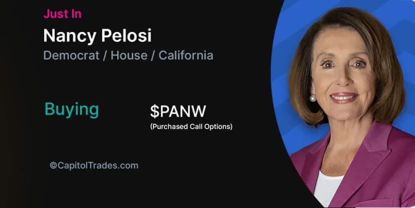 Speaker Pelosi's spouse invests in $PANW ahead of strong Q2