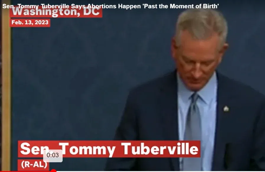 Tuberville mocked for saying abortions happen "past the moment of birth"