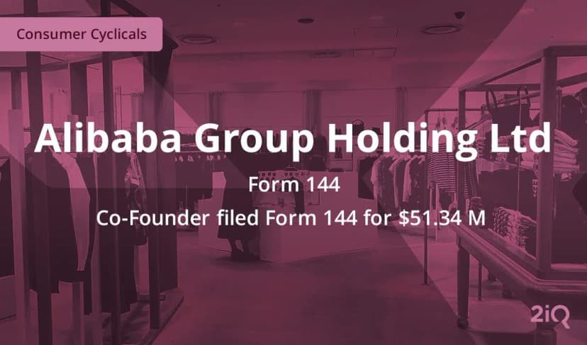 Alibaba’s Co-founder Filed Her Latest Form 144 Post Stock Price Rise