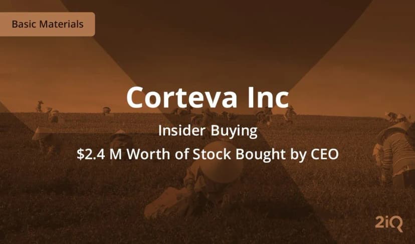 Insider Buying: Corteva CEO Buys $2.4 Million Worth of Stock