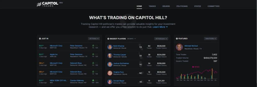 New updates to 2iQ’s CapitolTrades.com brings even greater accountability to US politician trades