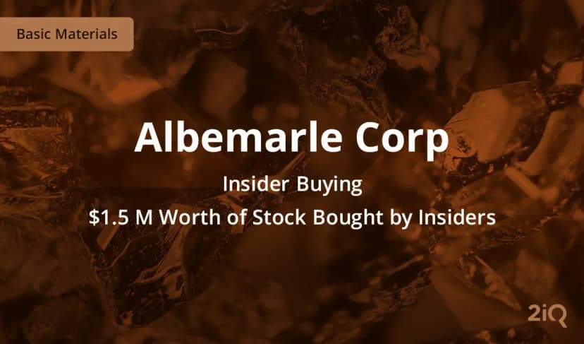 Three Insiders at Albemarle Just Bought Stock