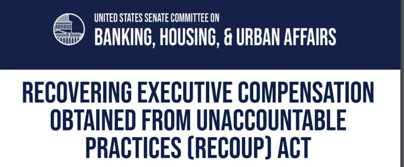 BREAKING: The RECOUP Act just passed the Senate Banking Committee